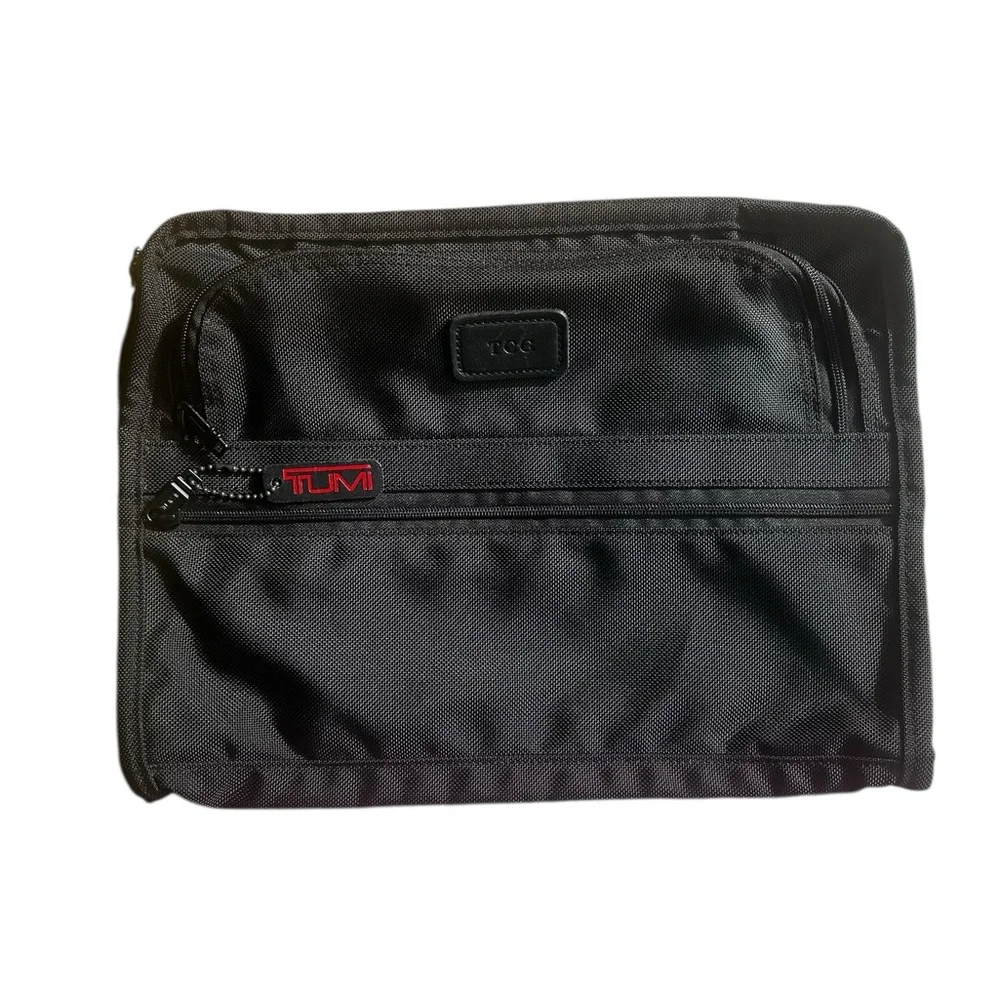 TUMI Made in USA Black Ballistic Nylon Travel Organizer Pouch vintage